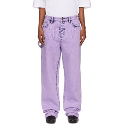 SSENSE Exclusive Purple Secret Carpenter Jeans 221454F069000
