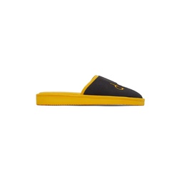 SSENSE Exclusive Black   Yellow Scribble Slippers 221454M231001