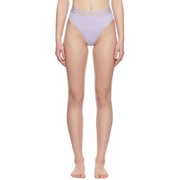 Purple Medusa Band High Waist Bikini Bottom 221653F105013