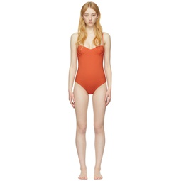 Orange Bra One Piece Swimsuit 221771F103011