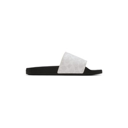 Black   Off White Logo Slide Sandals 221903M237021