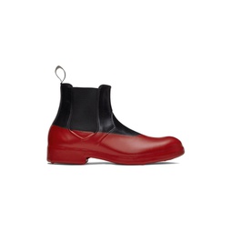 Black   Red Rubber Dip Chelsea Boots 221970M223001