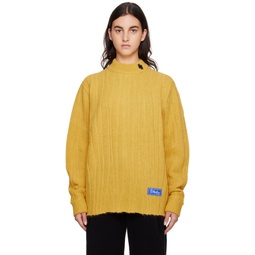 Yellow Reversible Fluic Sweater 222039F099007