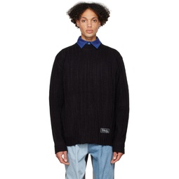 Black Fluic Sweater 222039M201007
