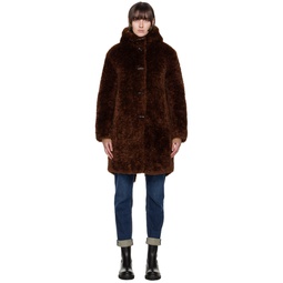 Brown Iggy Faux Fur Coat 222055F059002