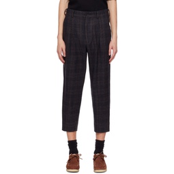 Navy Pleated Trousers 222058M191011