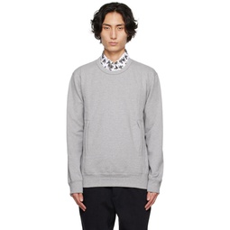 Gray Paneled Sweatshirt 222058M202000