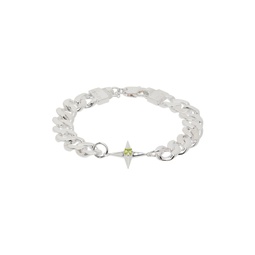 Silver Olivine Star Spike Bracelet 222068M142001