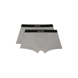 Two Pack Gray Boxer Briefs 222076M217009