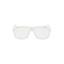 White Aviator Sunglasses 222111F005013