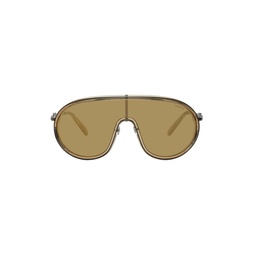 Gold Rimless Mask Sunglasses 222111F005020