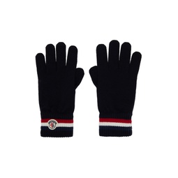 Navy Wool Gloves 222111M135004