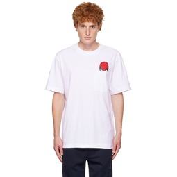White Spider Man Motif T Shirt 222111M213041