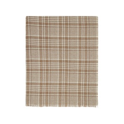 Taupe Check Scarf 222118F029015