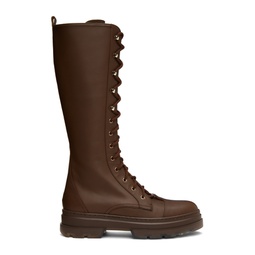 Brown Calfskin Boots 222118F115002
