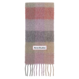 Multicolor Mohair Checked Scarf 222129F028012