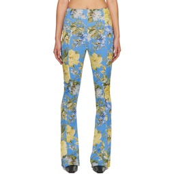 Blue Flared Trousers 222129F087004