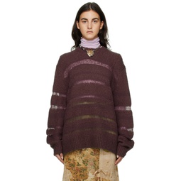 Purple Striped Sweater 222129F096006