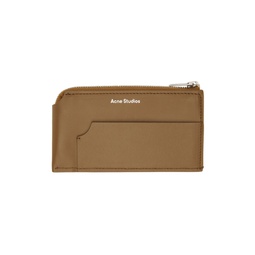 Brown Calfskin Zip Wallet 222129M164001