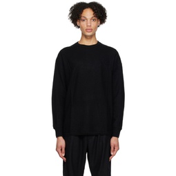 Black Embossed Sweater 222138M201000