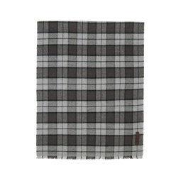 Gray Checked Scarf 222142M150017