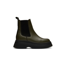 Green Chunky Chelsea Boots 222144F113021