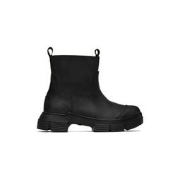 Black Rubber Ankle Boots 222144F113032