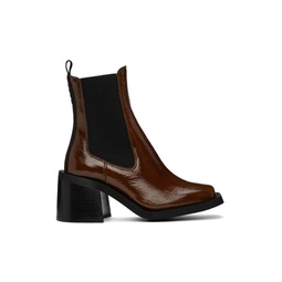Brown Heeled Chelsea Boots 222144F113042