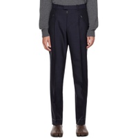 Navy Creased Trousers 222168M191006