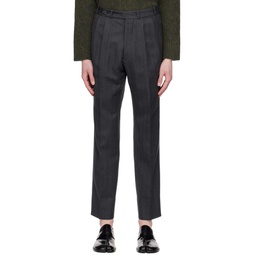 Gray Pleated Trousers 222168M191017