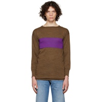 Brown   Purple Striped Sweater 222168M202017