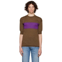 Brown   Purple Striped Sweater 222168M202019