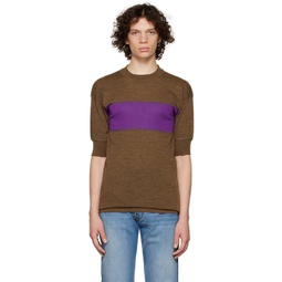 Brown   Purple Striped Sweater 222168M202019