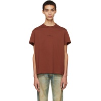 Brown Embroidered T Shirt 222168M213023