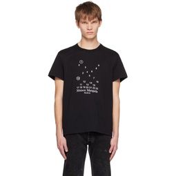 Black Embroidered T Shirt 222168M213029