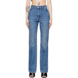 Blue High Rise Jeans 222187F069003