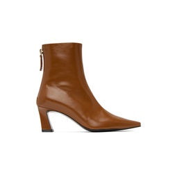 Brown Slim Lined Ankle Boots 222191F113005