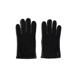 Black Paneled Gloves 222213M135024