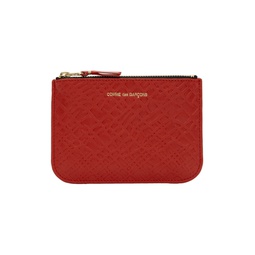 Red Small Embossed Roots Pouch 222230F045006