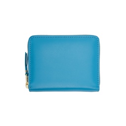Blue Leather Multicard Zip Card Holder 222230M163008