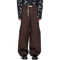 Brown Paneled Trousers 222249M191009