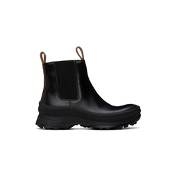 Black Leather Chelsea Boots 222249M223000