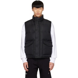 Black Polyester Vest 222259M185001