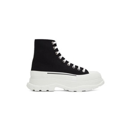 Black   White High Tread Slick Sneakers 222259M255003