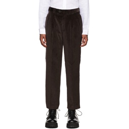 Brown Pleated Trousers 222260M191014