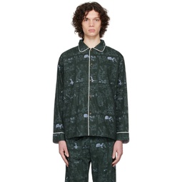 Green Hedgehog Pyjama Shirt 222266M218000