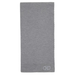 Gray Embroidered Scarf 222270M150007