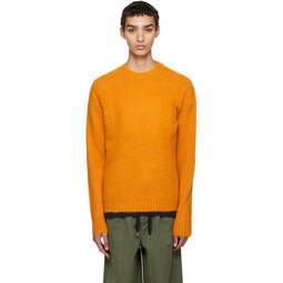 Orange Brushed Sweater 222277M201007