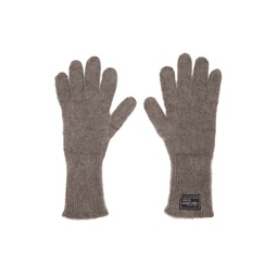 Taupe Mohair Gloves 222287F012001