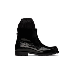 Black Enamel Boots 222327M255000
